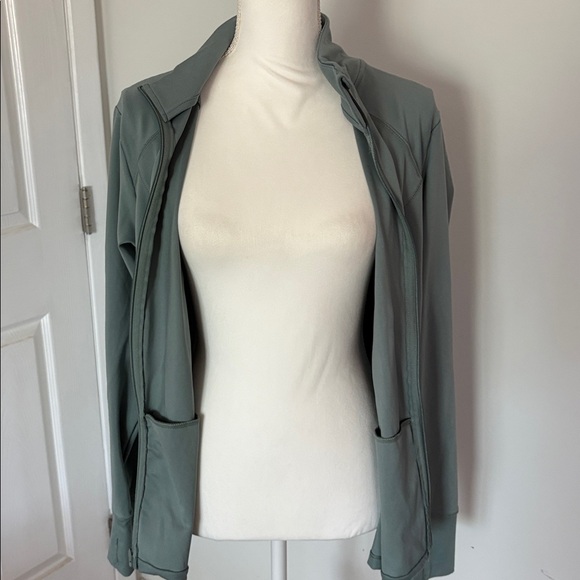 All in Motion Full Zip Athletic Jacket Thumb Holes Sage Green XL - Picture 6 of 7